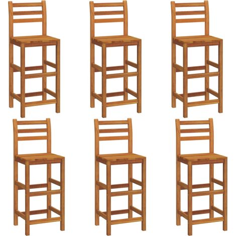 Maison Exclusive - Taburetes de barra de cocina 6 unidades madera
