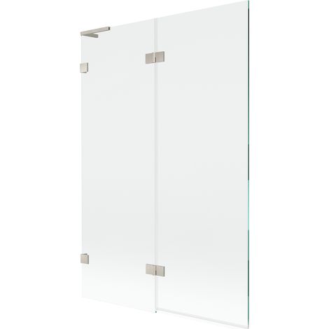Mexen Lunar L paratia per vasca da bagno a 2 pannelli sinistra 120 x 150 cm, trasparente, nichel spazzolato - 897L-120-100-97-0 (1/5)