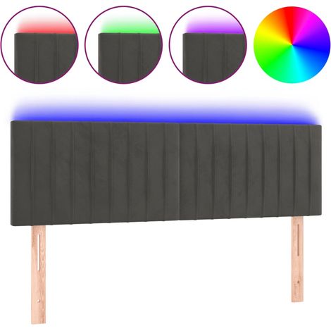 Maison Exclusive - Testiera a LED Grigio Scuro 144x5x78/88 cm in Velluto