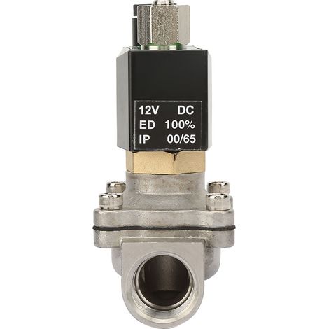 Électrovanne électrique en acier inoxydable 2S-200-20 G3/4" normalement ouverte pour eau et air (DC12V) (1/5)