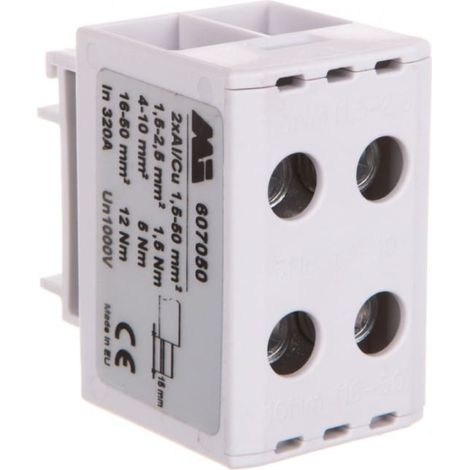 2-Spur-Schienenverbinder 1,5-50 mm² grau Euro multiOTL 50 2xAl/Cu 607050