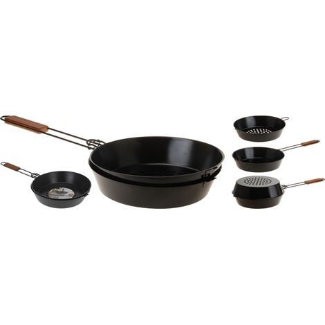 PADELLA BBQ CON COPERCHIO DIA 24/28.5 X H6CM ACCESSORI BARBECUE CUCINA