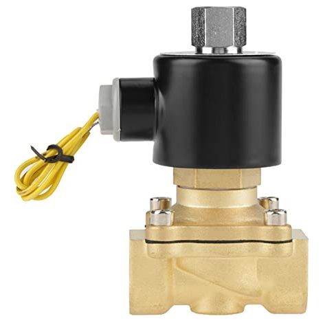 Válvula solenoide electromagnética G3/4" 12V CC N/O normalmente abierta, válvula solenoide de latón para agua, aire, gas, combustible. (1/5)