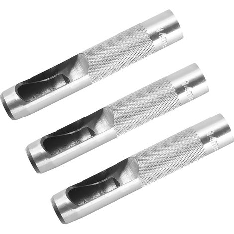 Lntyq Lot de 3 perforatrices creuses pour cuir - Perforatrice ronde et creuse - Outil de poinçonnage - Outil de poinçonnage rond en acier au carbone - Perforatrice pour cuir - 14 mm (1/4)