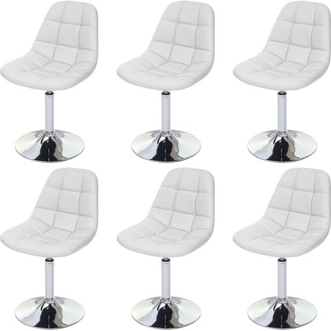 [JAMAIS UTILISÉ] 6x chaise de salle à manger Cascina, fauteuil pitovante, chrome, similicuir blanc