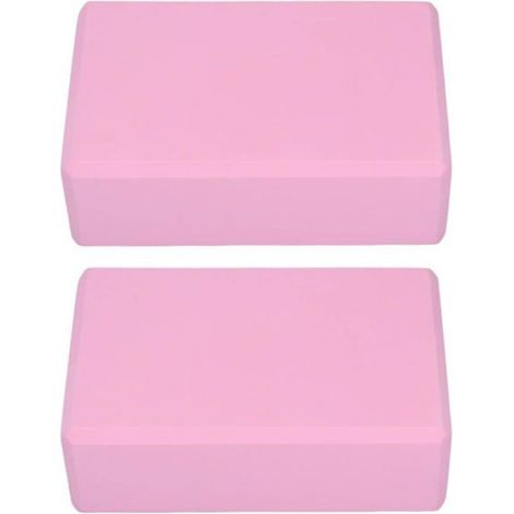 2 Blocs de yoga, Mousse antidérapante rose, 15x22,5x7,5cm, pour Pilates méditation (1/3)
