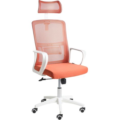 Sedia da ufficio con base girevole e poggiatesta regolabile in altezza con rete Beige Monarch