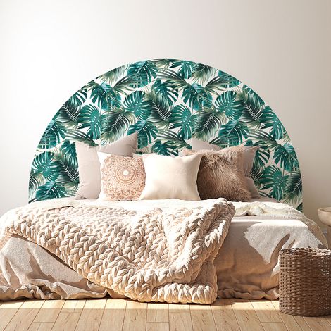 Stickers tête de lit - Feuilles - 160 x 130 cm - Pour lits (120 à 140 cm) - Adhésif MAT (1/2)
