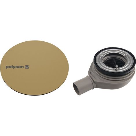 Siphon pour receveur de douche MIRAI, dia. 90mm, DN40, couvercle or mat (1/4)