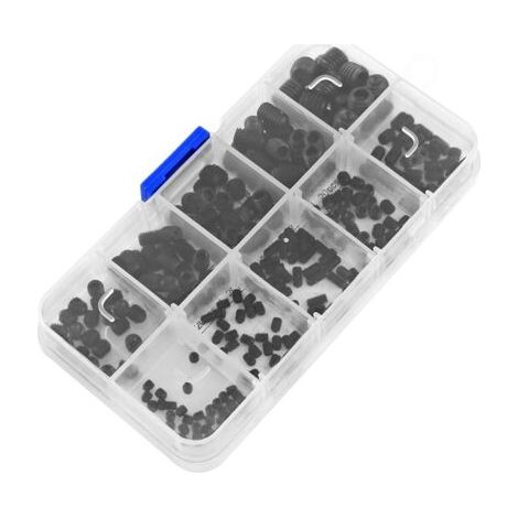 Vis de Pression 240 Assortiment de Vis à Six Pans Creux Tête Hexagonale Kit de Vis à Tête Cylindrique DIN916 Boîte Combinée à Vis M3-M8 A (1/4)