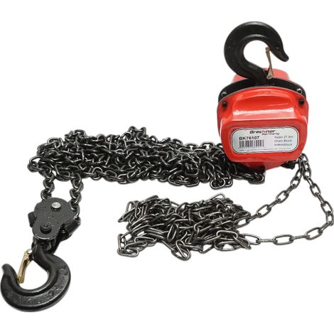 Paranco manuale con catena da 3 m, portata massima 2000 kg, gancio di sicurezza Breckner Germany (1/5)