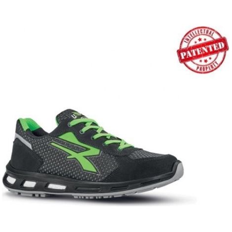 Chaussures de sécurité basses NATE 01 FO ESD SRC - Noir/Vert 44 (1/6)