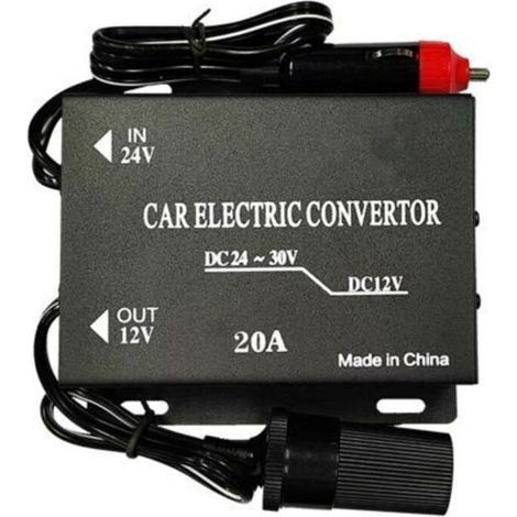 Convertisseur d'alimentation Voiture 20A Voiture Convertisseur de Puissance d'alimentation transformateur abaisseur 24V Type Allume Cigare 12V (1/5)
