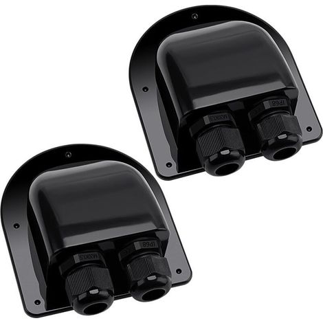 [NUNCA USADO]2 prensaestopas impermeables para cables solares de 6-12 mm, prensaestopas dobles para paneles solares en autocaravanas, caravanas y barcos (negro) (1/4)