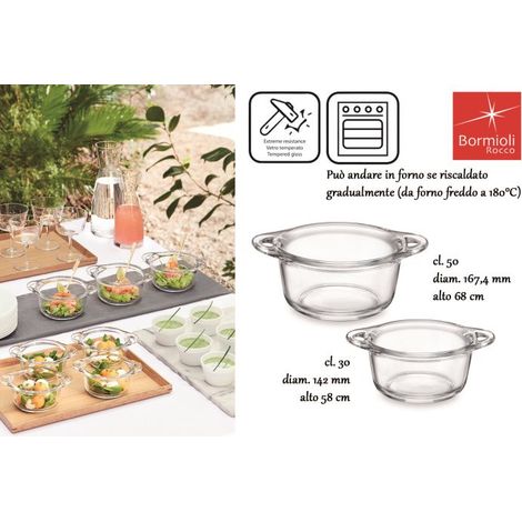 Pentolino ciotola per antipasti in vetro Buffet 50 cl bormioli