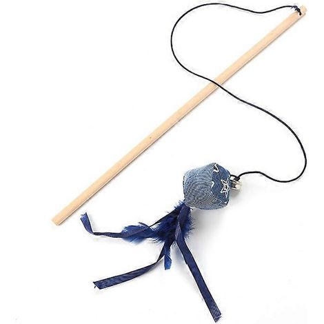 Katzenspielzeug mit integriertem Federwedel, Katzenangel, Katzenrassel, lustiges Geschenk C - ideal zur Anregung des Jagdinstinkts.