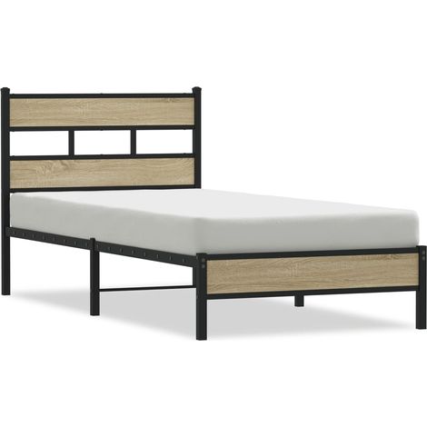 Maison Exclusive - Cadre de lit sans matelas chĂŞne sonoma 100x200 cm (1/5)