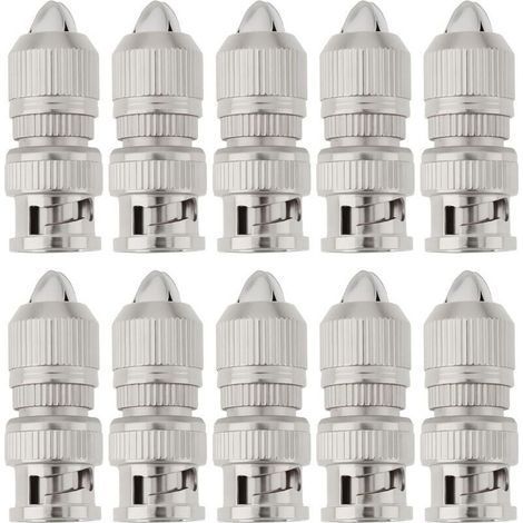 Lot de 10 Connecteurs BNC Femelles à Visser pour Caméras de Vidéosurveillance Coaxiales RG6 Et RG59