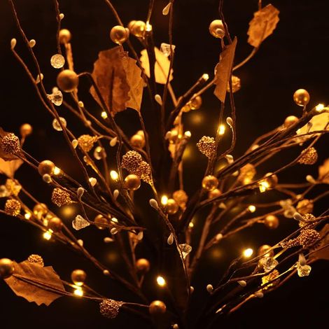 MINKUROW Luces De Árbol, Luces De Árbol De Bonsái De 55 Cm Con 24 Luces Led, Cuentas De Color Blanco Cálido, Funciona Con Pilas, Lámpara De Árbol Para Fiesta En Casa/Cumpleaños/Boda/Decoración Navideñ (1/5)