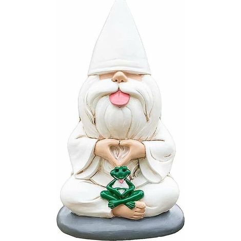 Nain de jardin Statue d'elfe en résine Gnome Âge Homme Nain de jardin Sculpture Paysage, Ensoleillé