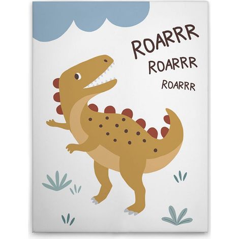 Leinwandbild Dinosaurier M1-No.50629 - Kunstdruck auf Leinwand in Beige Blau - Wandbild 30 x 40 cm (1/5)