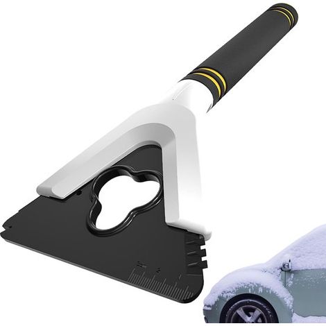Grattoir à glace pour voiture avec poignée en mousse, outil ergonomique pour retirer neige et glace du pare-brise en hiver, 1 pièce (1/5)