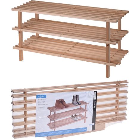 ZAPATERO MADERA 3 ALTURAS 77X26X40 CM - (1/2)