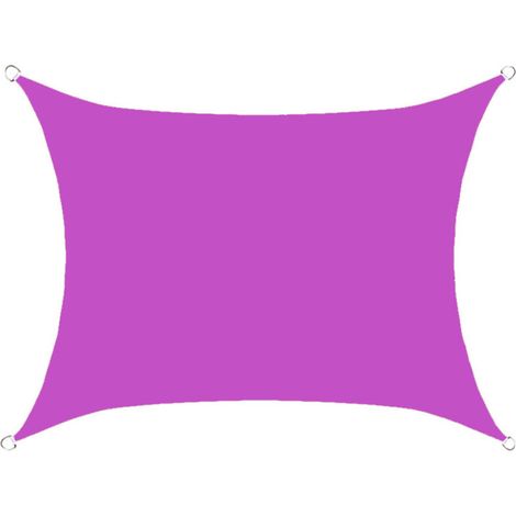 Toile de protection solaire rectangulaire en tissu 3x5m imperméable à la lumière, avec œillets et cordes, adaptée pour jardin et terrasse extérieurs.(La couleur violette) (1/5)