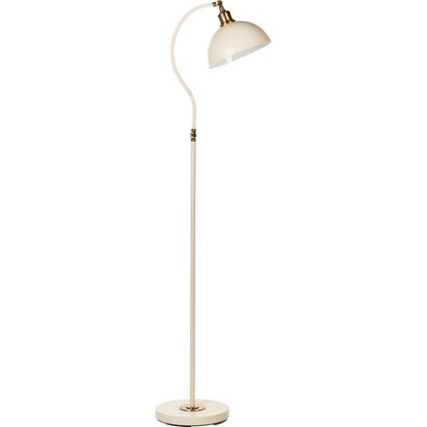 Lampada da terra industriale in metallo con paralume regolabile e braccio beige Lennon