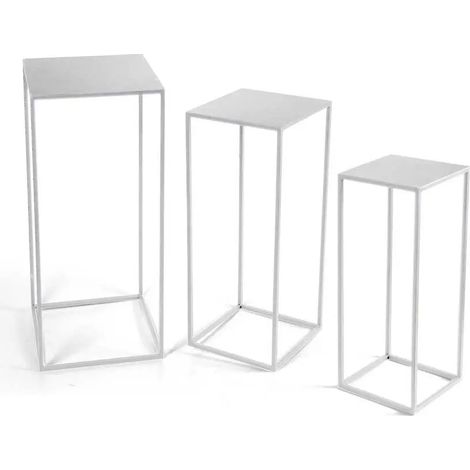 Set aus 3 metallischen Beistelltischen 30x70, 25x60 und 20x50