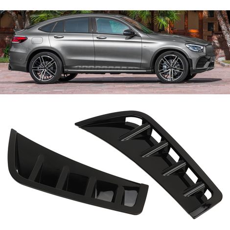 Frontstoßstangen-Canards und Seitenfinnen in Hochglanzschwarz, passend für Mercedes-Benz GLC Klasse C253 X253 AMG-Line 2020-2023 (ZST-155) (1/5)