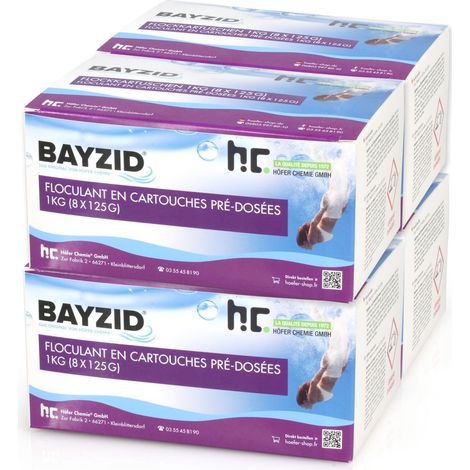 1 kg BAYZID® Cartouches de floculant pré-dosées (8x 125g) (1 x 1 kg)