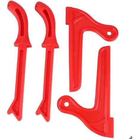 Lot de 4 poussoirs de sécurité – Caoutchouc antidérapant – Pour scie circulaire et à ruban – Rouges (1/4)
