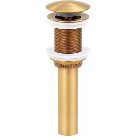 Bonde de Lavabo Universelle Clic Clac, Vidage Pop-up pour Vasque Salle de Bain, Taille Standard, sans Trop-Plein, Anti-colmatage, Laiton de Qualité Supérieure, Bronze Antique (1/5)