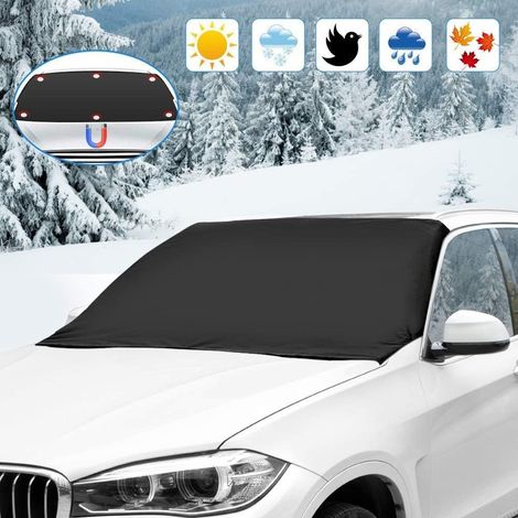 Couverture Pare-Brise Avant Voiture ,Bache Pare-Brise Magnétique Couverture Repliable, Universelle pour Voiture Anti Givre, Neige, Glace, Pluie et Soleil (1/5)