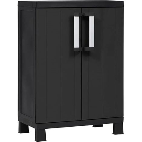 Armadio Basso A 2 Ante E 2 Ripiani Regolabili 65x37x93cm (1/5)