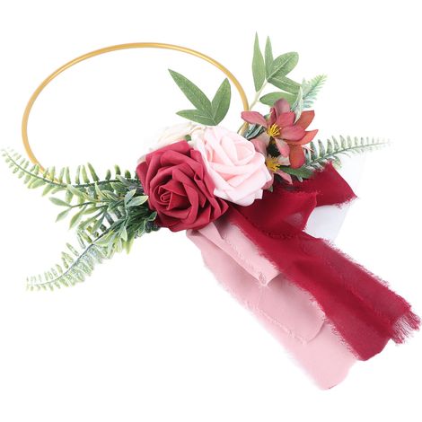 Guirlande métallique pour demoiselles d'honneur, guirlande de fleurs en soie à faire soi-même, décoration intérieure, guirlande de linteau (1/5)