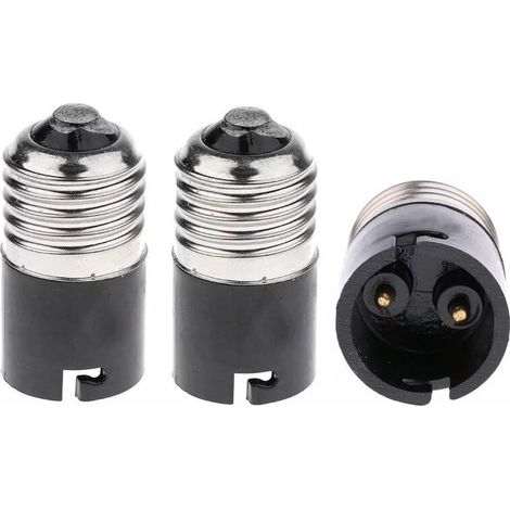 BR-Vie E27 bis B22 & Konverter, E27-Edison-zu-B22-Bajonett-Glühbirnensockel-Konverter (3er-Pack) (1/5)