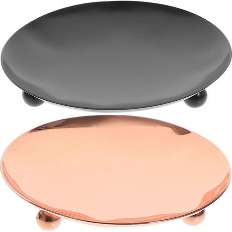Ensemble de chandeliers décoratifs, lot de 2, style moderne, plateau en acier inoxydable. (1/5)