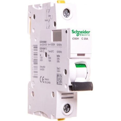 Interruptor automático 1P C 20A 10kA CA iC60H-C20 Acti9 A9F07120