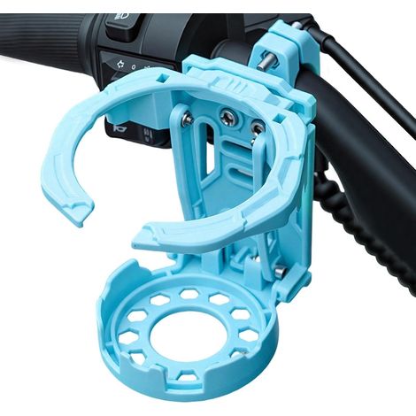 Porte-gobelet de vélo pliant bleu clair avec support de serrage réglable, porte-bouteille d'eau universel pour scooter électrique, vélo et poussette (1/5)