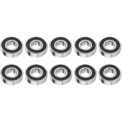 10 roulements à billes à gorge profonde, étanches double face, haute vitesse, 6204-2RS, 17 x 47 x 14 mm (1/5)