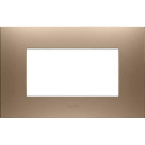 PLAQUE EGO RECTANGULAIRE 4P CUIVRE DOUX GEWISS GW16004CS