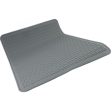 Tapis de protection en silicone pour plaque de cuisson électrique en vitrocéramique, tapis égouttoir pour vaisselle, format XL, noir, multi-usages. (1/5)