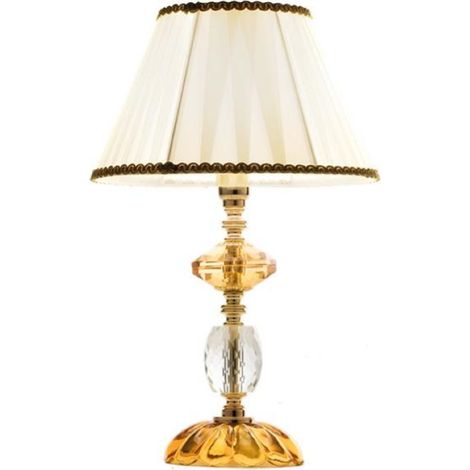 Lampada da tavolo 25x41 cm PATRICIA in vetro e cristallo Ambra (1/3)