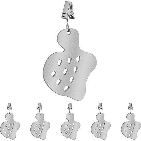 Set mit 6 beschwerten, walförmigen Tischdeckenklammern aus Edelstahl für den Außenbereich, ideal für Partys, Familienpicknicks, Garten und Innenräume. (1/5)