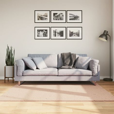 Teppich HUARTE Kurzflor Weich und Waschbar Blassrosa 160x160 cm