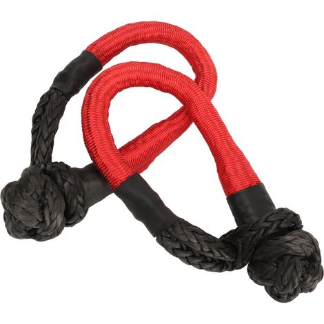 Élingue souple 2 pièces 55 000 lbs, anneau de remorquage robuste pour SUV, VTT, coffre, tout-terrain, traction et dépannage, corde de levage haute résistance (1/5)