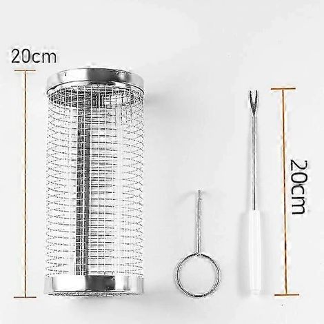 Ensemble de paniers de barbecue rotatifs automatiques, en acier inoxydable 304, largeur de broche réglable pour la cuisson en extérieur (1/5)