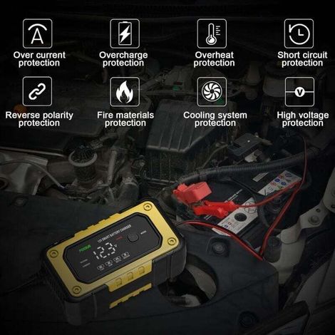 12V 6A Smart Car and Motorcycle Battery Charger, Automatic Battery Maintainer for Car, Motorcycle, and Truck (1/4)